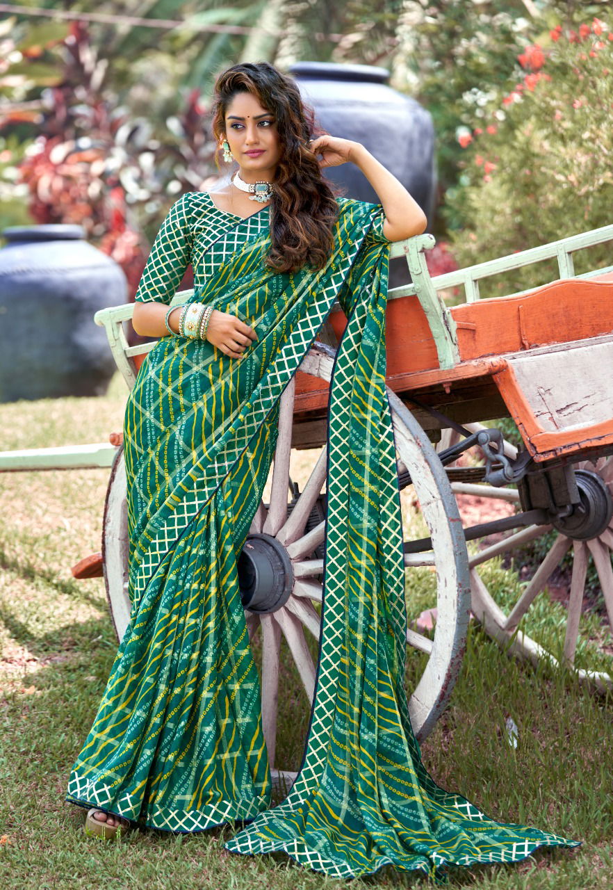Kasvi Vaishnavi New Stylish Festive Wear Chiffon Designer Saree Collection